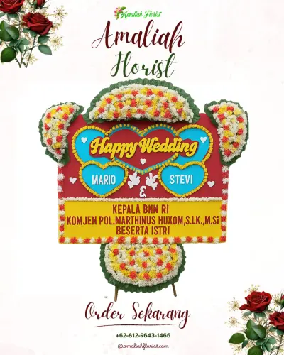 Karangan Papan Bunga Pernikahan di Setiajaya